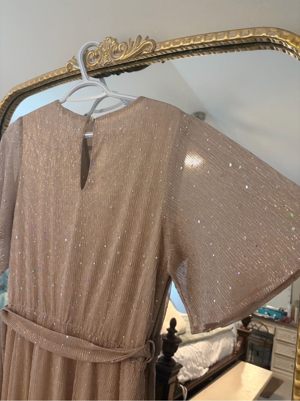 Baltic Born Taupe Sparkle Wrap Maxi Dress - Picture 4 of 7
